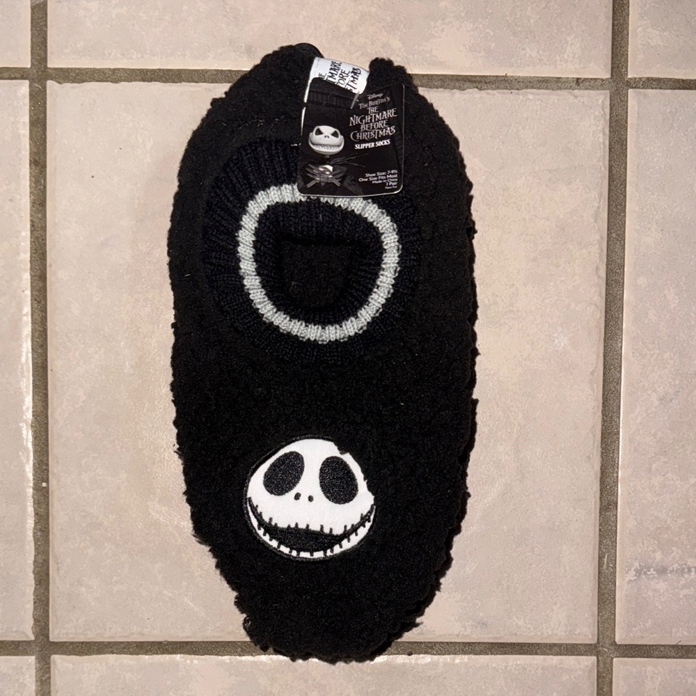 Disney Black and White Nightmare Before Christmas Slipper Sock Slippers